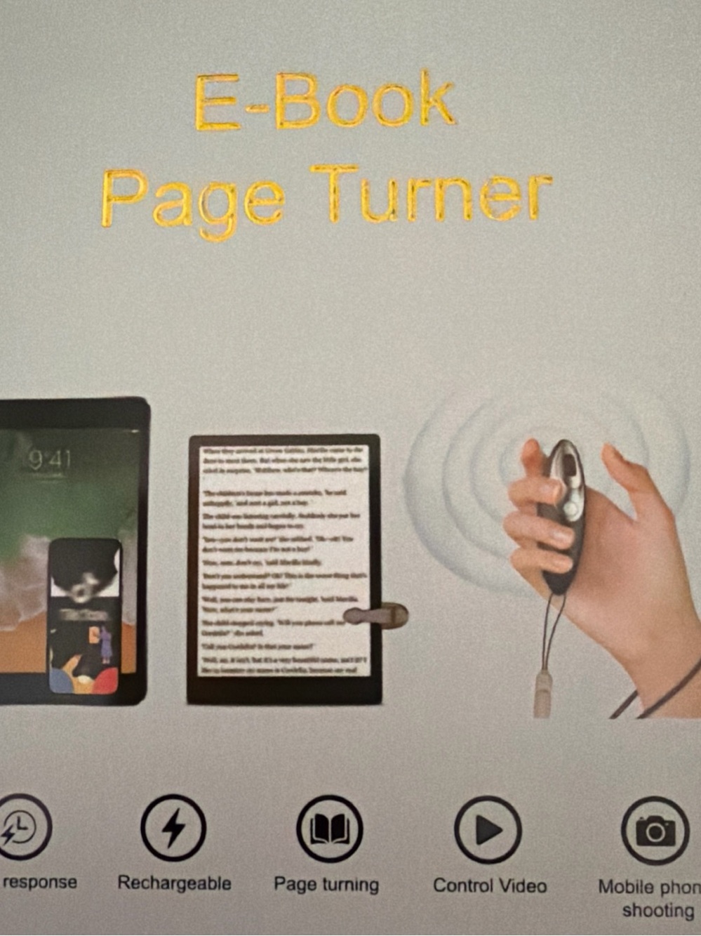 Aric e- book page turner for Kindle or Mobile phone Shooting Rechargeable